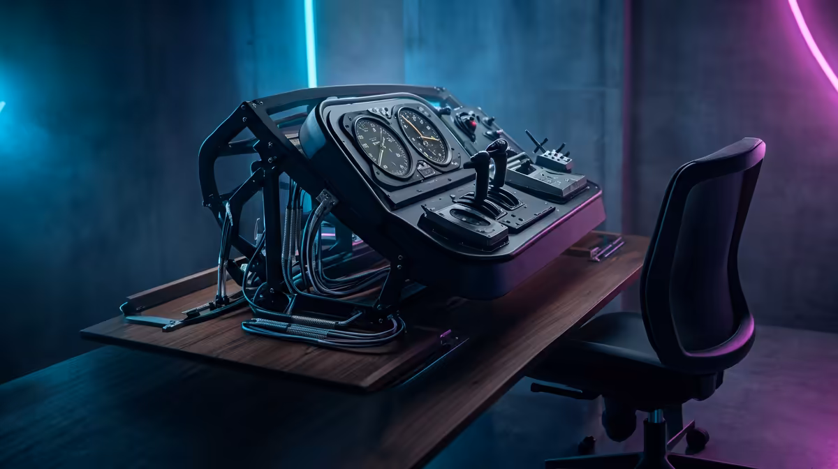 Desk, Cables & Seating for Xbox Flight Sim