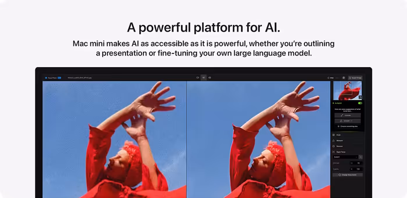 AI photo editing app on a display