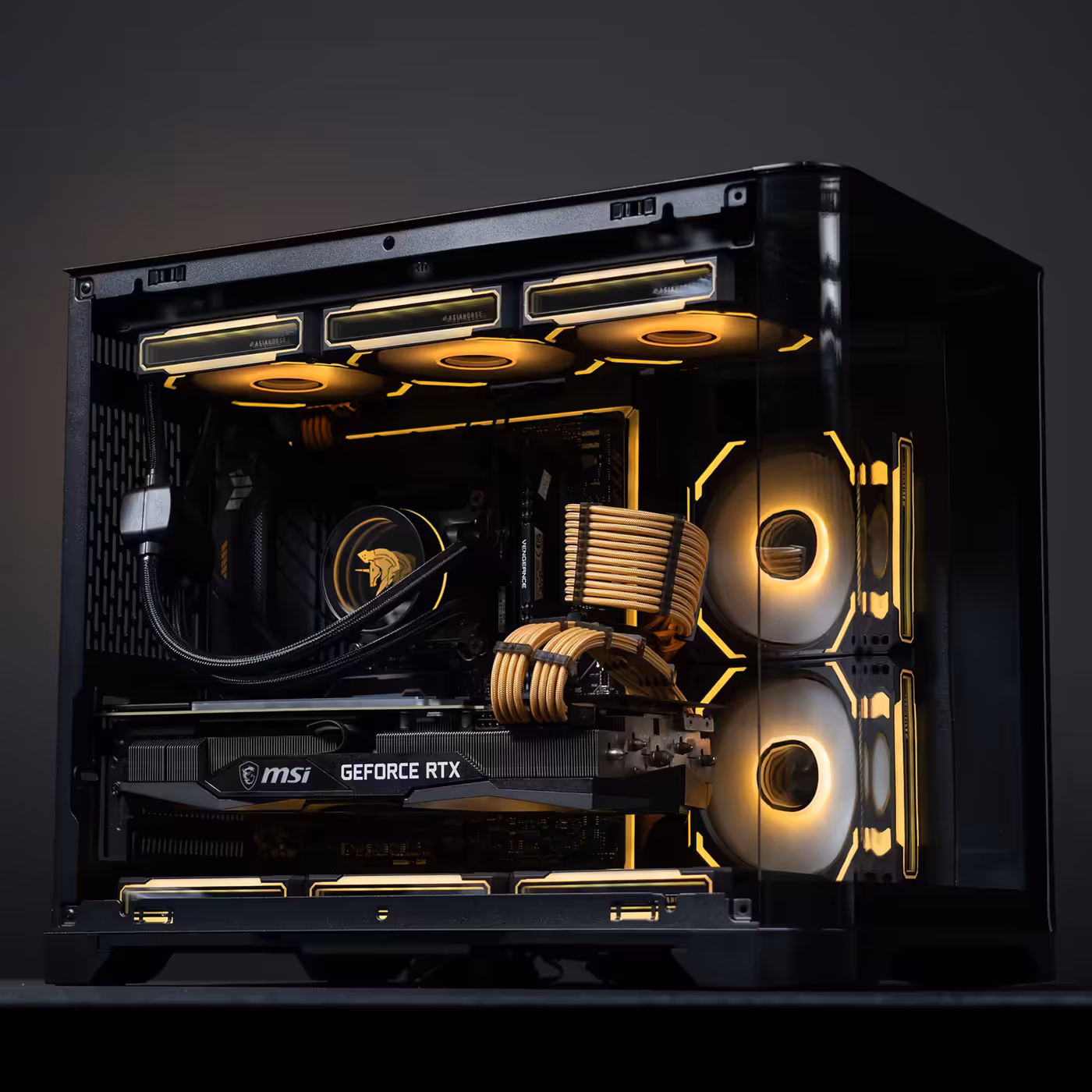 AsiaHorse 4-piece sleeved cable kit gold - Made for Your Graphics Card