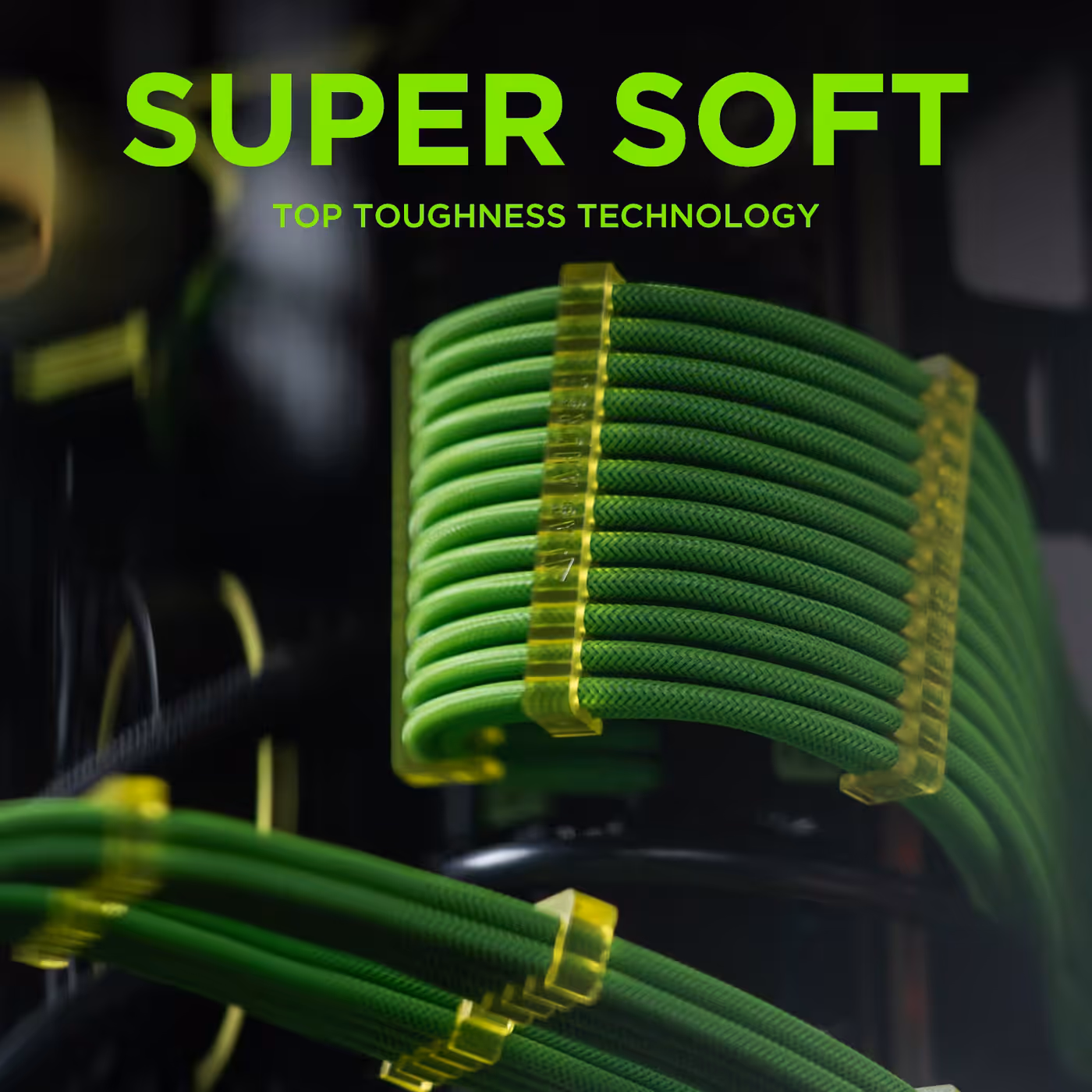 AsiaHorse 4-piece sleeved cable kit green - Two Comb Styles in the Box