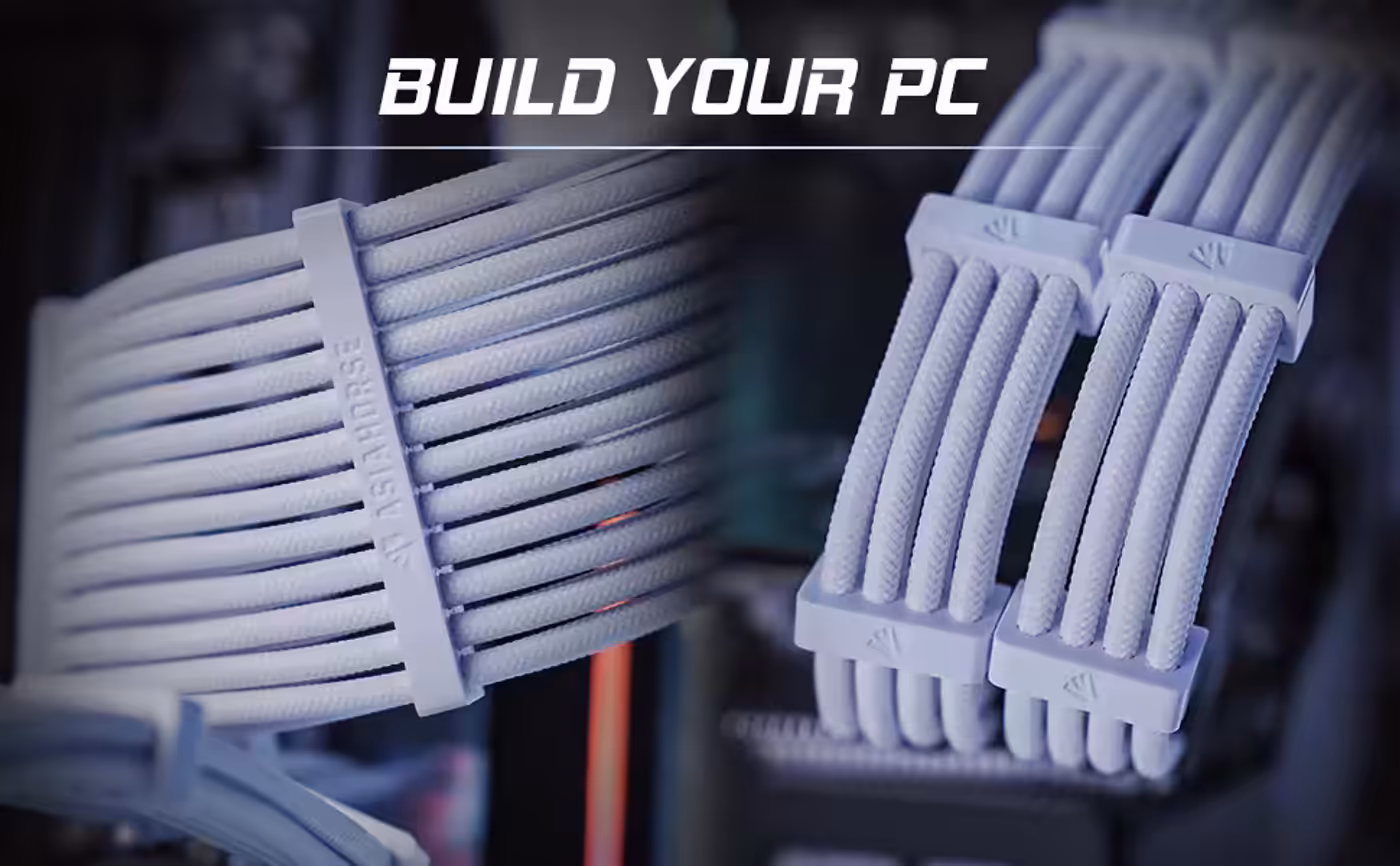 AsiaHorse 4-piece sleeved cable kit white - Made for Your Graphics Card