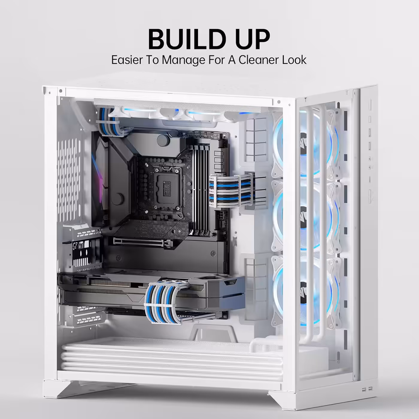 AsiaHorse 6-Piece Sleeved Cable Kit Blue & White - Built for the Showcase