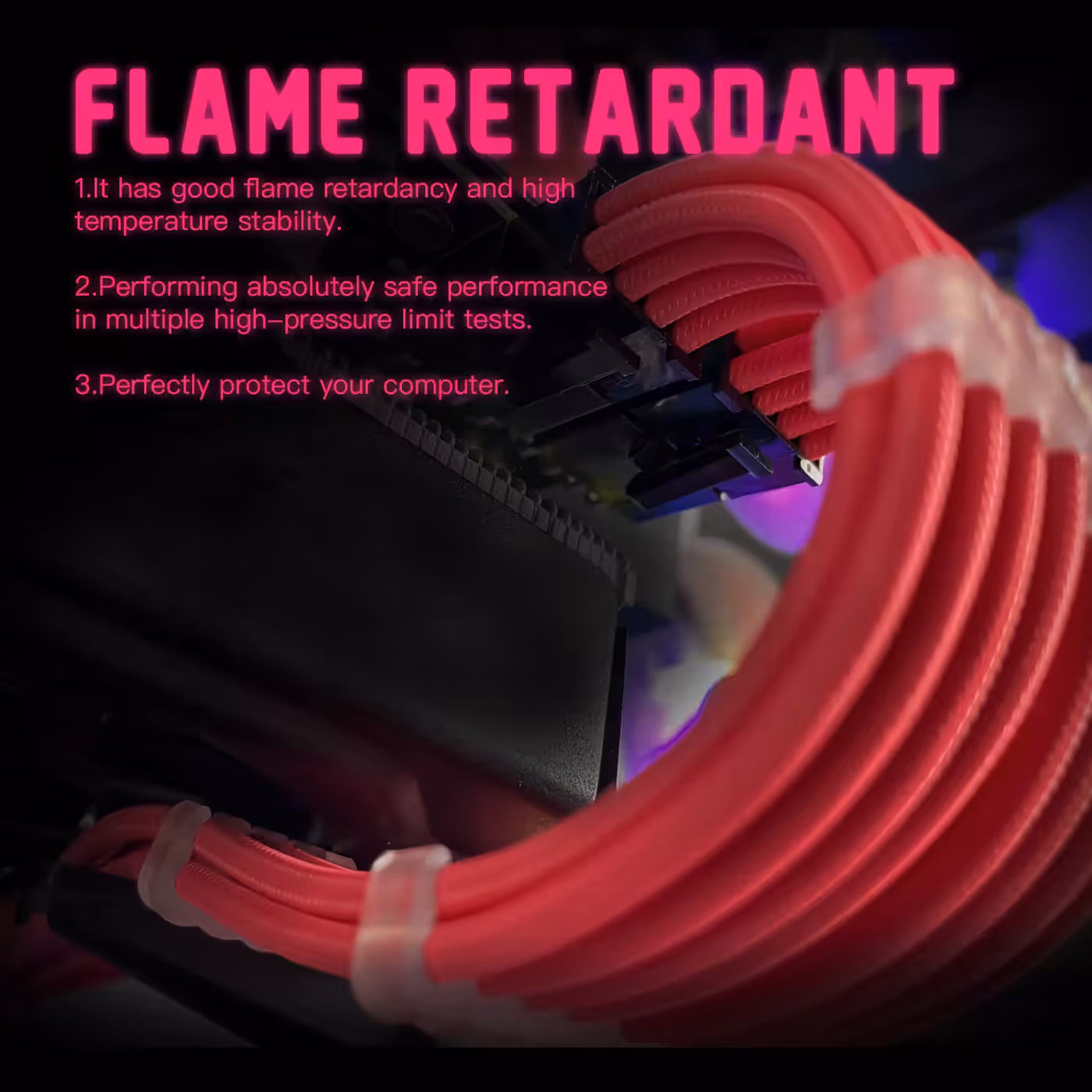 AsiaHorse 6-piece sleeved cable kit pink - Six Cables, One Finish
