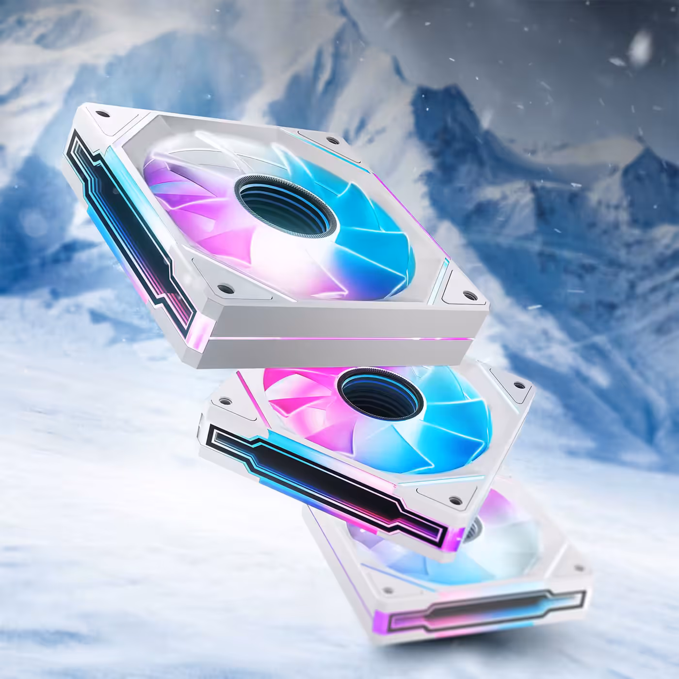 AsiaHorse Amici 5GT 120mm ARGB Case Fan White Single - Amici 5GT: Infinity Mirror