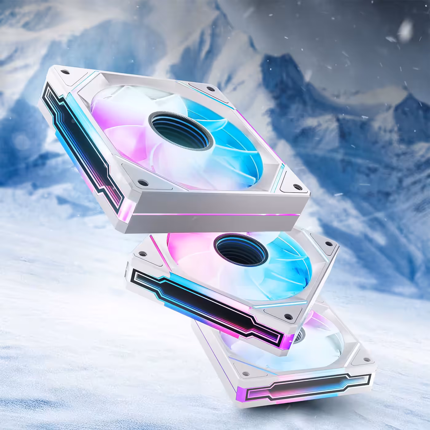 AsiaHorse Amici 5GT 120mm ARGB Reverse Case Fan White Single - Amici 5GT: Infinity Mirror