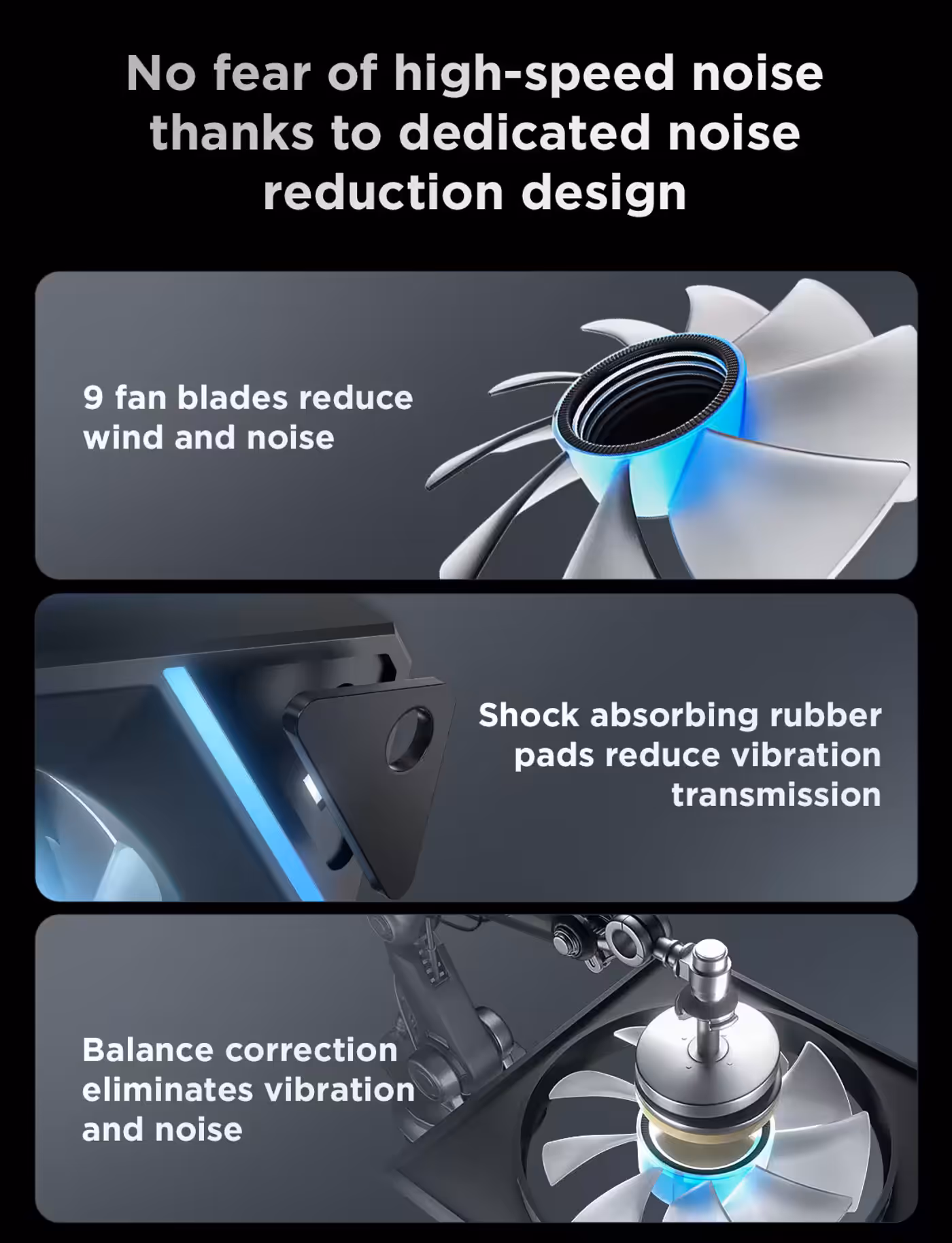 AsiaHorse Amici 5GT 120mm ARGB Reverse Case Fans White 3-Pack - Nine Blades, No Whine