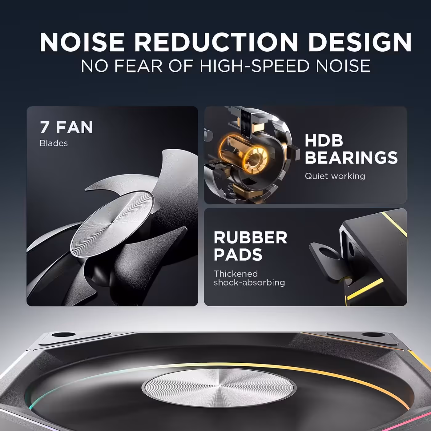 AsiaHorse Amici Pro 120mm ARGB Case Fans Black 3-Pack - Noise Reduction Design