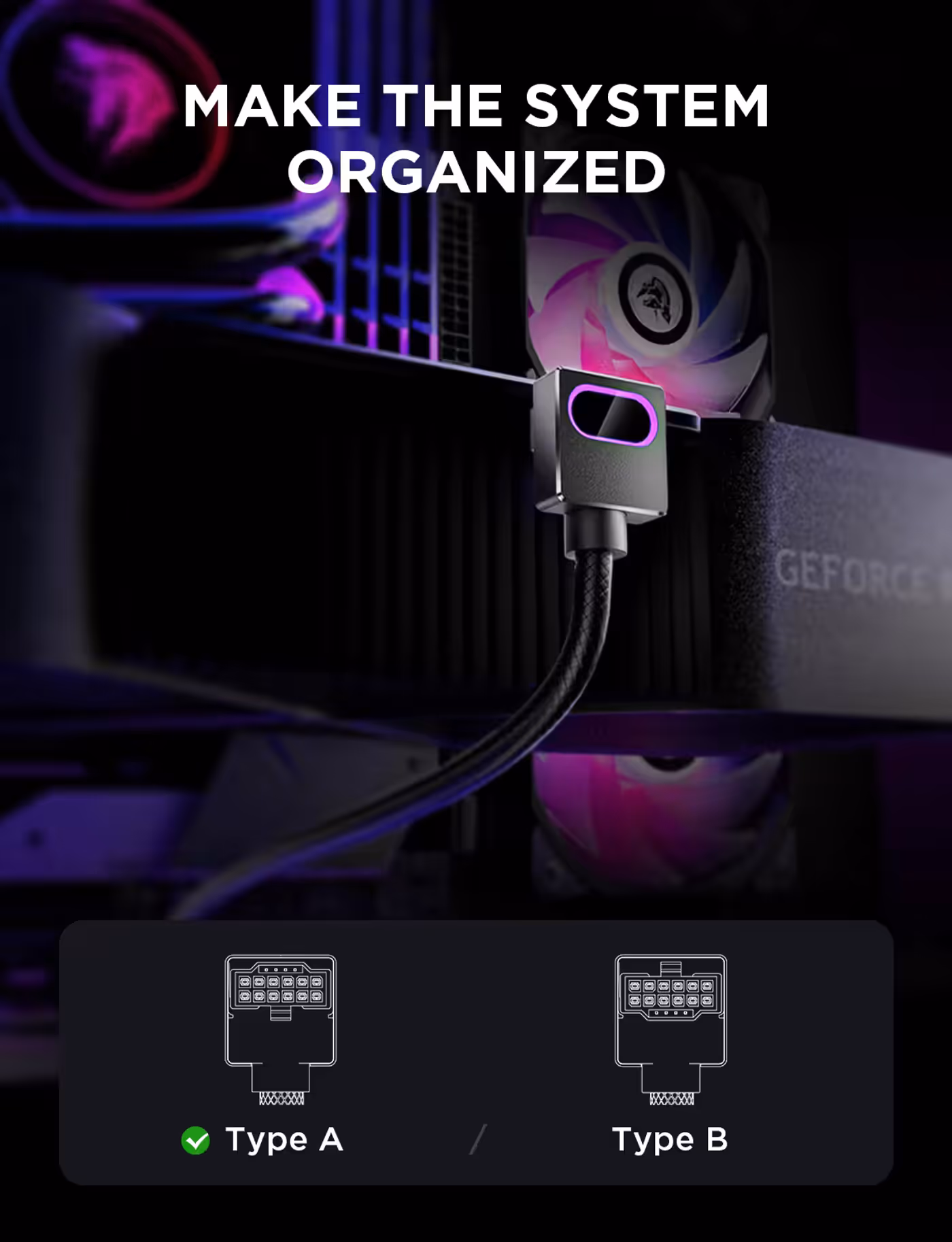 AsiaHorse Hydrus ARGB 16-Pin Modular PSU Cable Black (Type A) - Type A, As Stocked