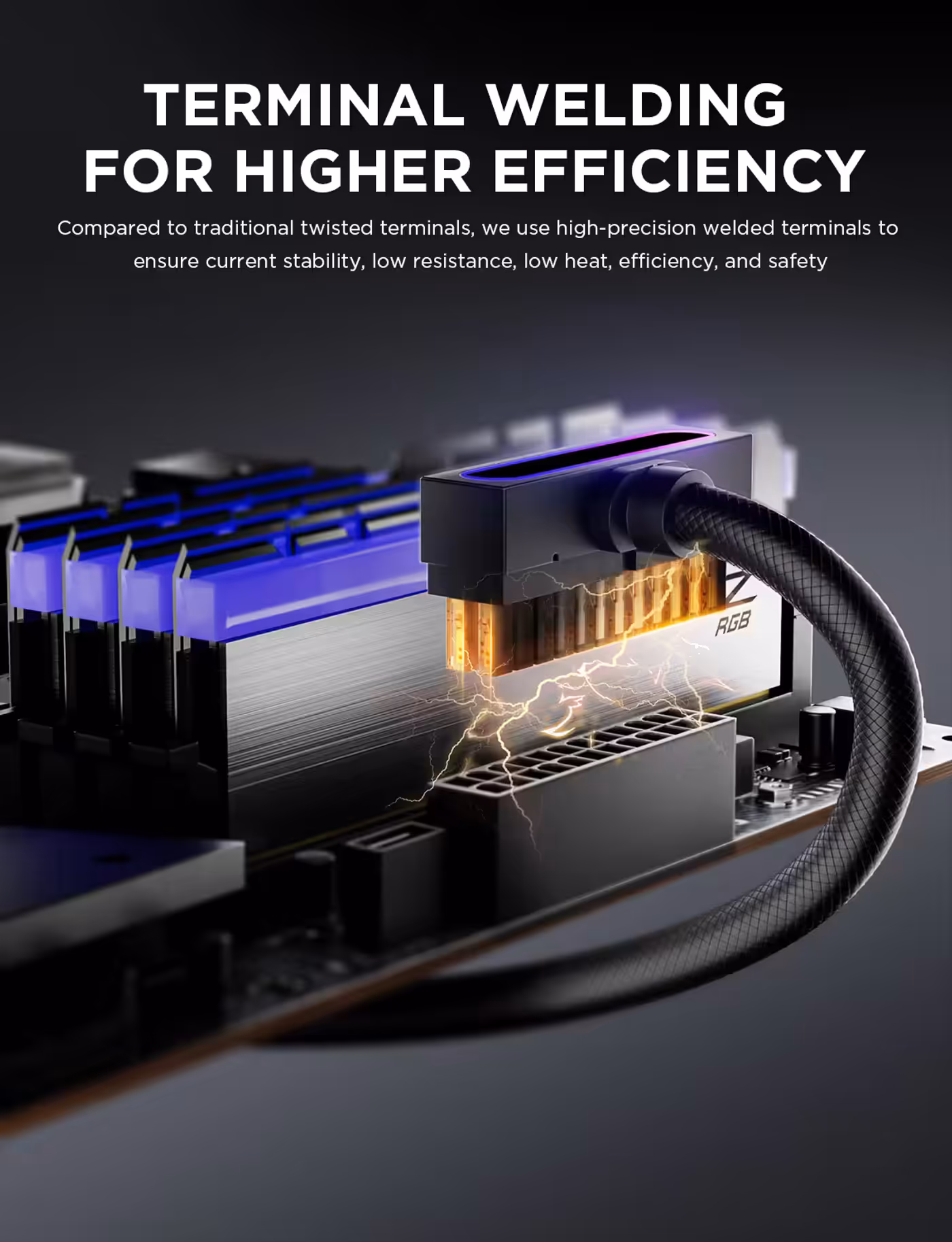 AsiaHorse Hydrus ARGB 24-pin extension cable black - Terminal Welding, Higher Efficiency