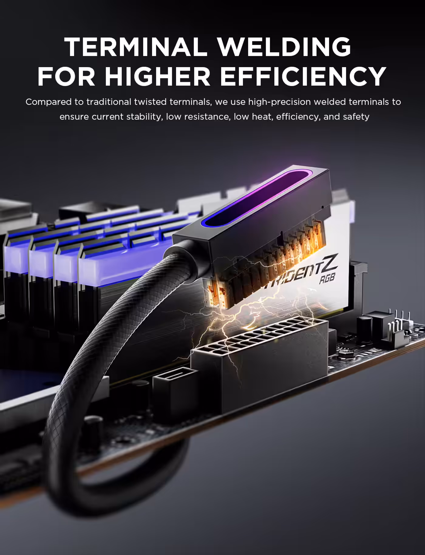 AsiaHorse Hydrus ARGB 24-Pin PSU Extension Cable Black (Side-Exit Type L) - Terminal Welding, Higher Efficiency