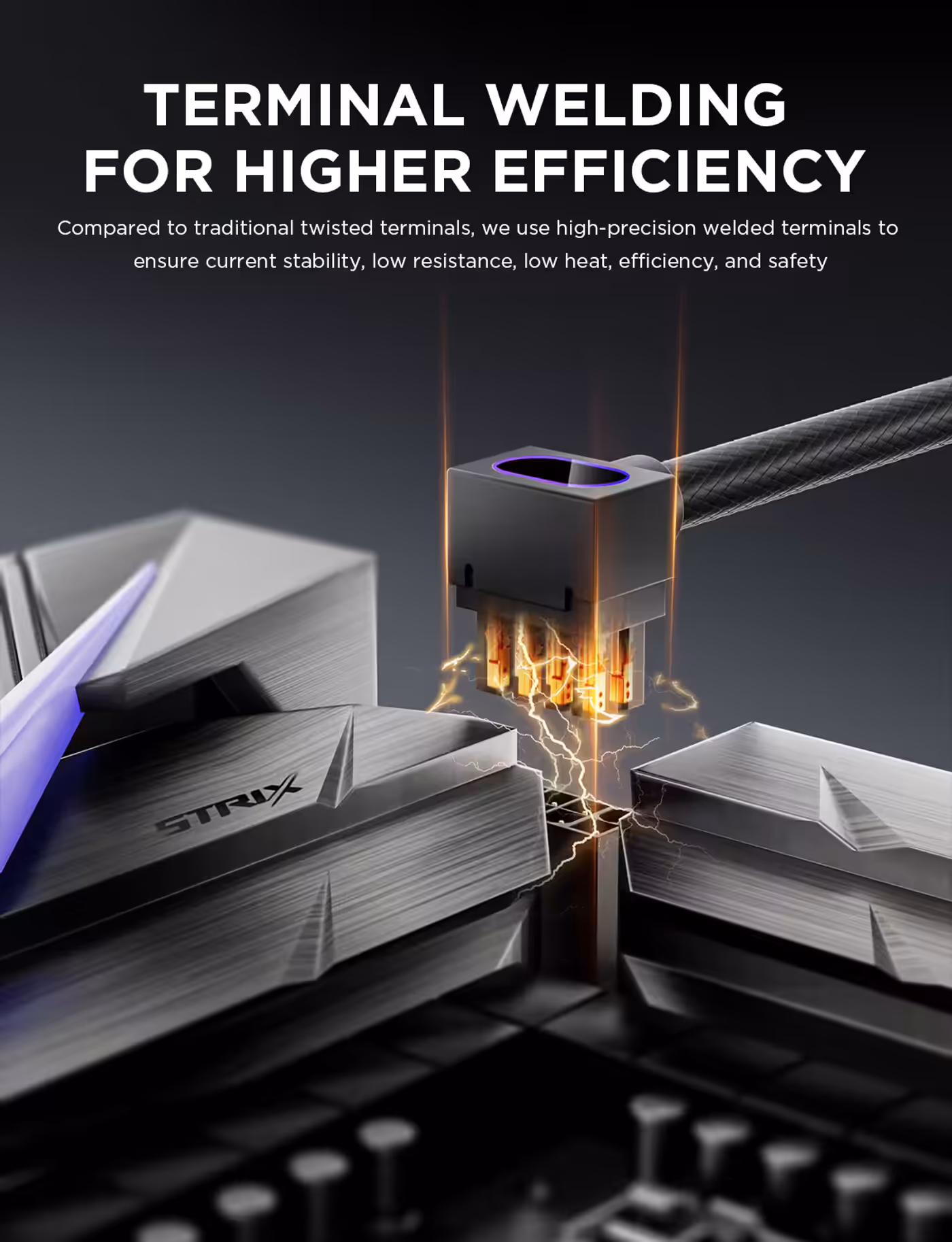 AsiaHorse Hydrus ARGB 8-pin (4+4) CPU extension cable black - Terminal Welding, Higher Efficiency