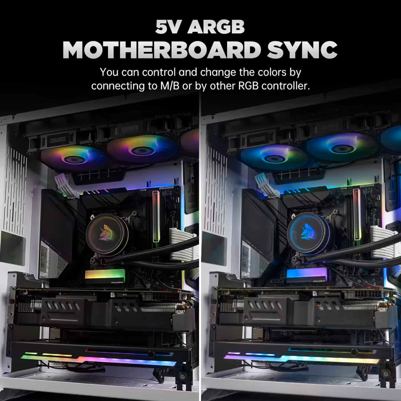 AsiaHorse M.2 2280 ARGB SSD Heatsink Black - 5V 3-Pin Motherboard Sync
