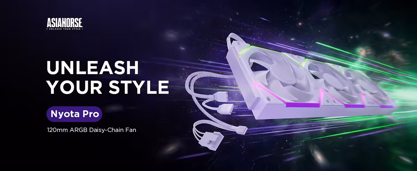 AsiaHorse Nyota Pro 120mm ARGB Case Fans White 3-Pack - Nyota Pro: Unleash Your Style