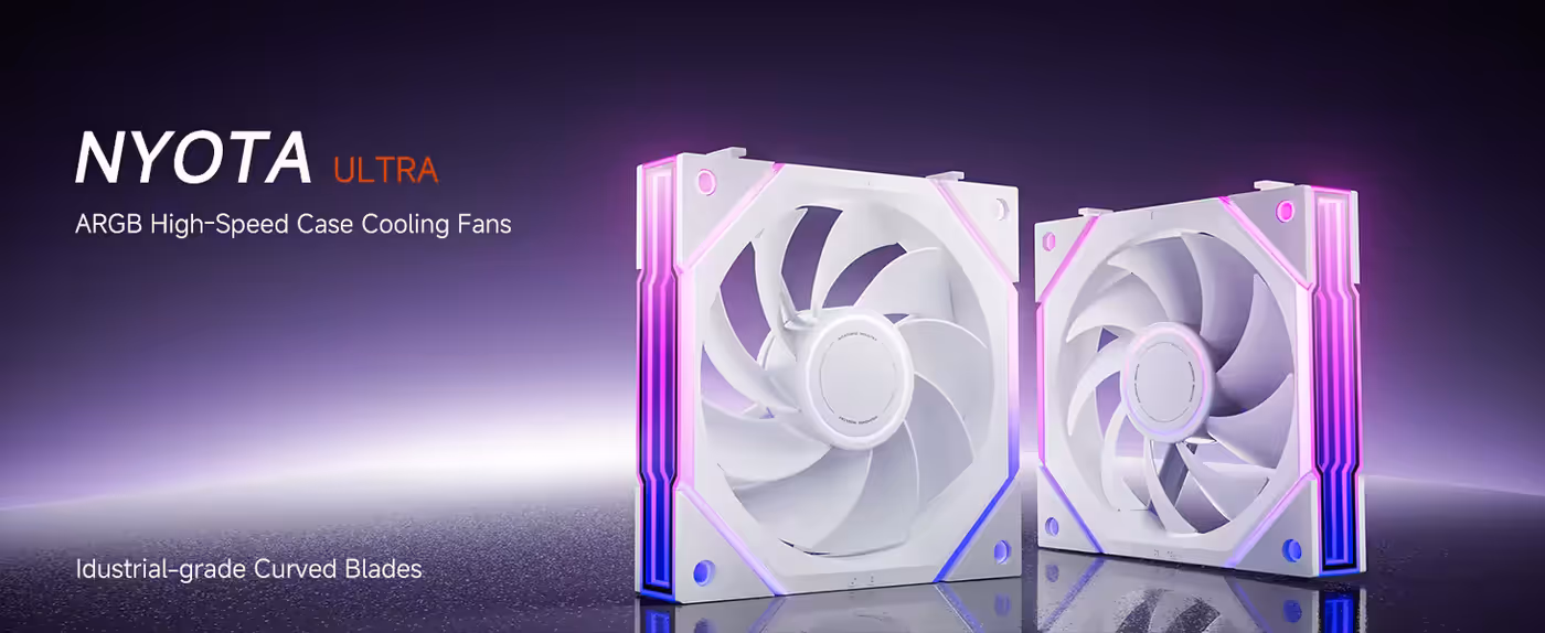 AsiaHorse Nyota Ultra 120mm ARGB Reverse Case Fans White 3-Pack - Nyota Ultra: The Reverse Trio