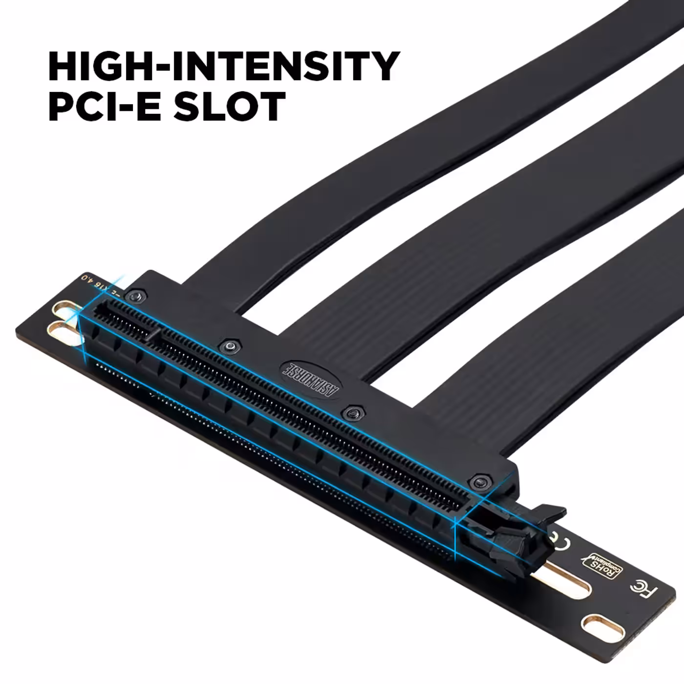 AsiaHorse PCIe 5.0 x16 Riser Cable - High-Intensity PCI-E Slot