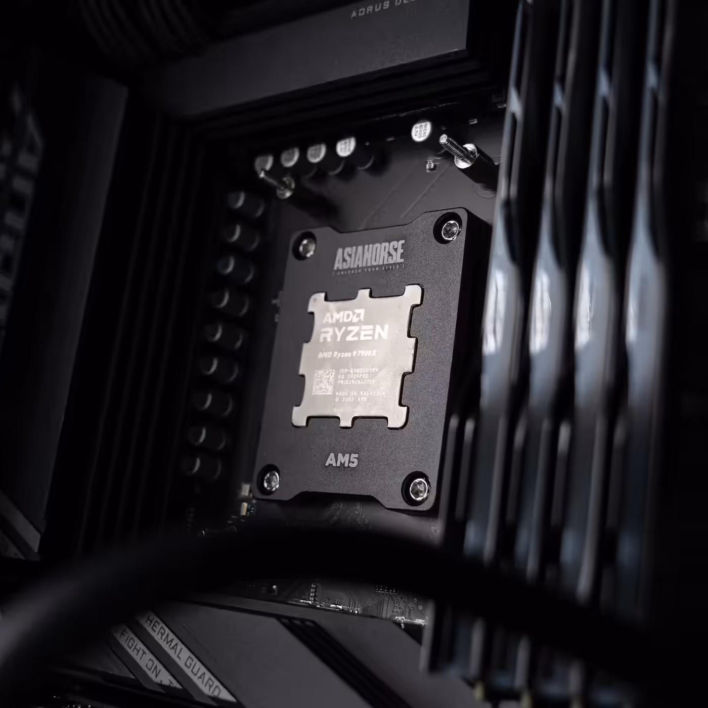 AsiaHorse Pulsar AM5 CPU Contact Frame Black - Installed and Invisible