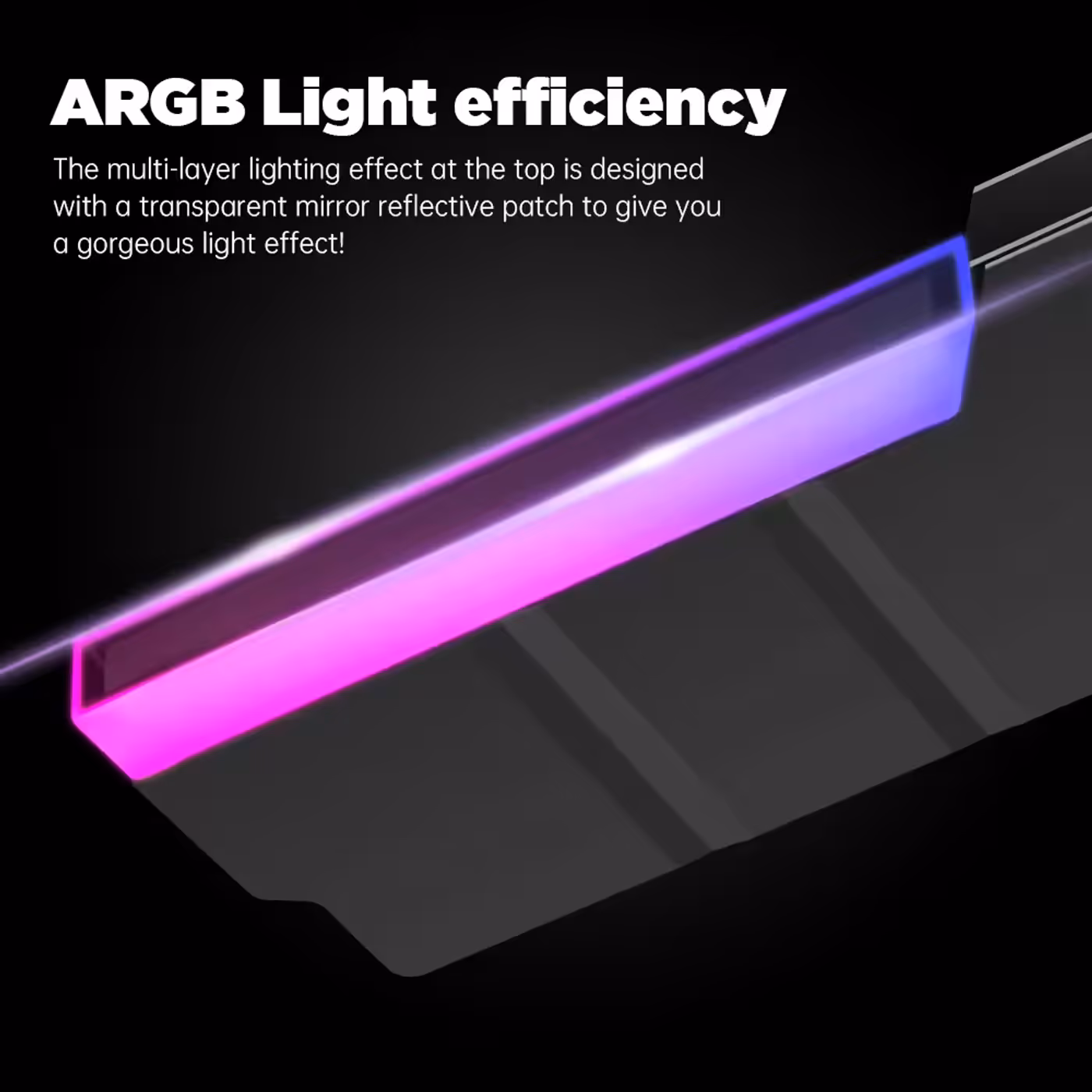 AsiaHorse RAM Cover ARGB Heatsink Black - ARGB Light Efficiency