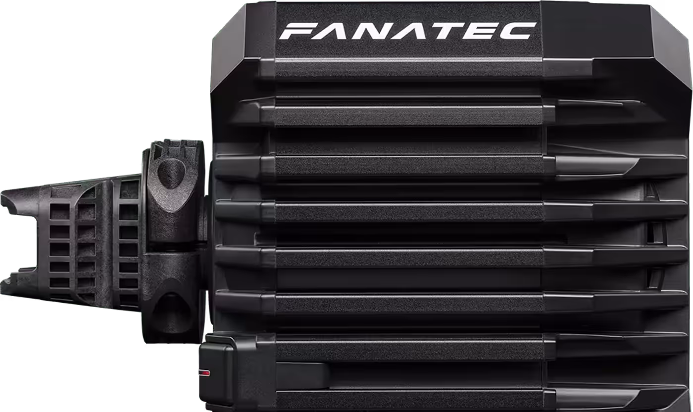Fanatec CSL DD QR2 direct-drive wheel base side profile with QR2 Lite quick release