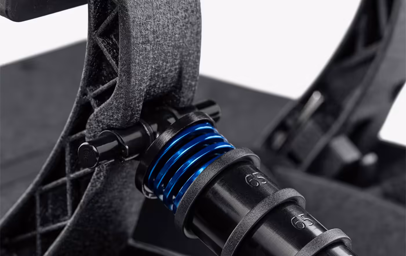 Metal frame construction of the Fanatec CSL Elite Pedals V2