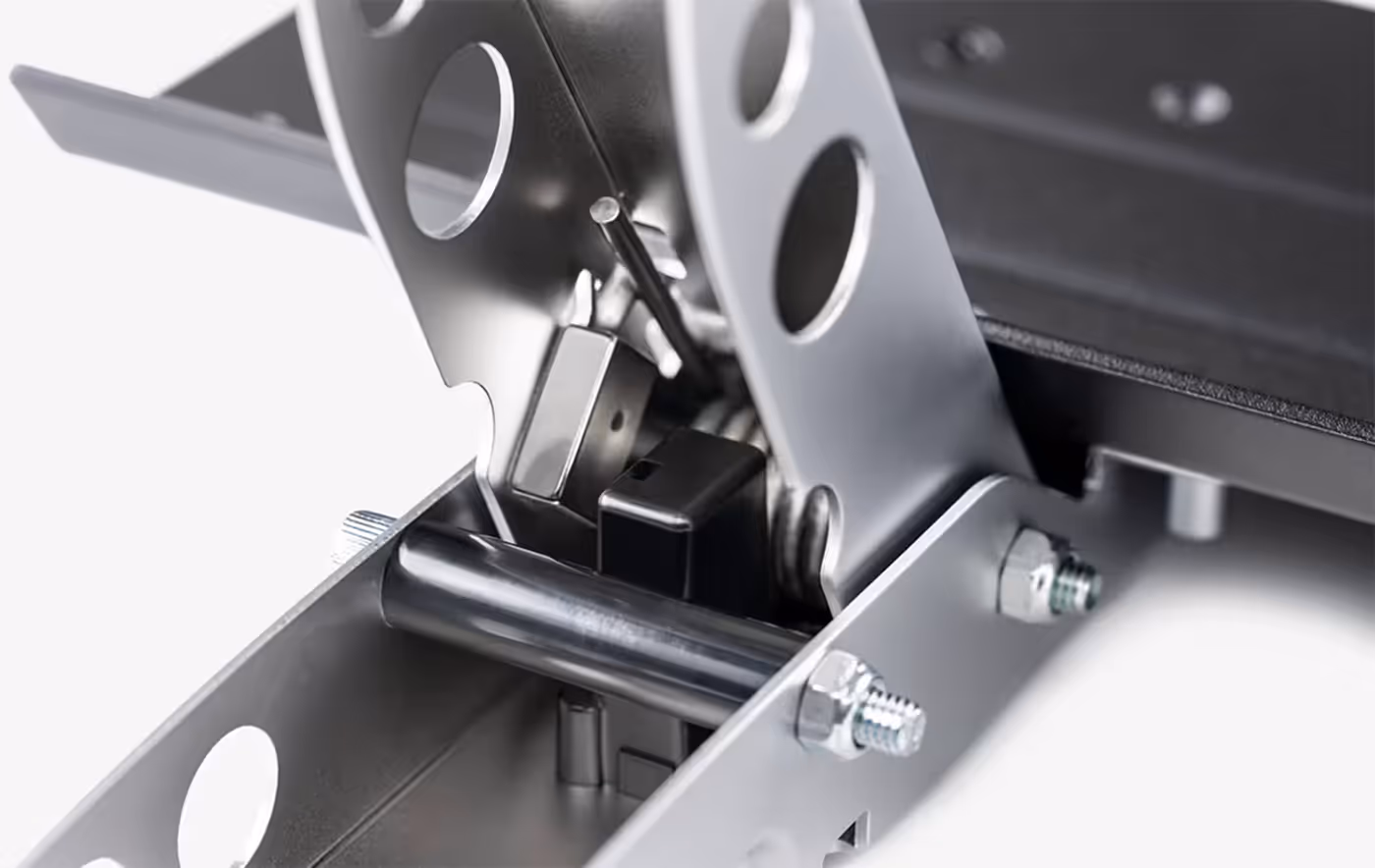 Steel frame and aluminium pedal arms on the Fanatec CSL Pedals