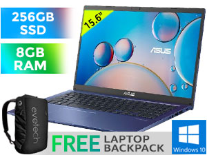 ASUS M515DA AMD Ryzen 5 3500U up to 3.7GHz Processor with AMD max boost clock Technology, 6MB Cache, 4x Cores, 8x Threads / 8GB DDR4 RAM / 256GB Ultra-Fast SSD / 15.6" HD 1366 x 768 Anti-Glare Display / Integrated AMD Radeon Graphics / Windows 10 Home 64bit / 802.11ac Wireless LAN / Bluetooth 4.1 / Web Camera / 1 x HDMI / 1 x USB 3.2 Type C / 3 x USB Type-A  / Micro SD card reader / 1x Headphone And Microphone Combo Jack / Full-size Keyboard - No backlit / No DVD Drive Included / ASUS M515DA RYZEN 5 Laptop Deal