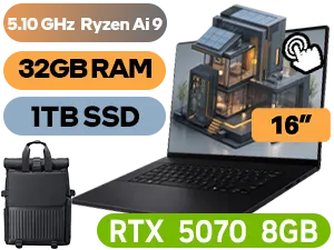 ASUS ProArt P16 Studiobook RYZEN AI 9 RTX 5070 Touchscreen Laptop