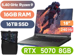 ASUS ROG Strix G16 G614FP AMD Ryzen 9 RTX 5070 Gaming Laptop with 16TB SSD