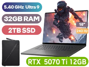 ASUS ROG Zephyrus G16 Intel® Core™ Ultra 9 RTX 5070 Ti Gaming Laptop 