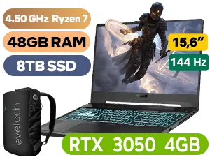 ASUS TUF Gaming A15 FA506N Ryzen 7 RTX 3050 Gaming Laptop With 48GB RAM & 8TB SSD