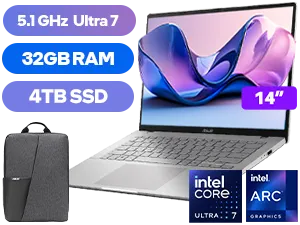 ASUS Vivobook S14 S3407CA Intel® Core™ Ultra 7 Laptop With 32GB RAM & 4TB SSD