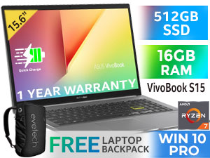 ASUS VivoBook S15 M533IA Ryzen 7 Professional Laptop | Evetech