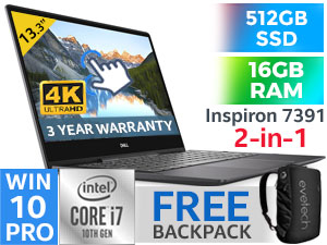 Dell Inspiron 13 7391 10th Gen i7 2-in-1 4K Ultrabook | Evetech