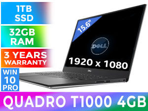 Dell Precision M5540 9th Gen Intel Core i7-9750H up to 4.5GHz Processor, 12MB Cache, 6x Cores, 12x Threads / 32GB DDR4 RAM / 1TB Ultra-Fast NVMe SSD / 15.6" FHD 1920 x 1080 Anti-Glare IPS-Level Display / NVIDIA Quadro T1000 4GB GDDR5 Desktop Class Workstation Graphics Card / <span style="color:blue; font-size: 18px;">Windows 10 Professional (64bit)</span> / Single White Color Backlit Keyboard / <span style="font-size:19px; color:#da2c83;">FINGERPRINT READER</span>/ SD Card Reader / HD Web Camera / 9260 Wireless-AC LAN / Bluetooth v5.0 / 1 x USB Type-C Thunderbolt™ 3 / 2 x USB 3.1 Type-A / 1 x HDMI / 1 x Audio Combo Jack / <span style="color:red; font-size: 18px;">DELL 3 YEAR NEXT DAY ON-SITE WARRANTY</span> / Dell Precision M5540 Quadro T1000 Workstation Laptop Deal