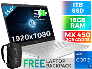 HP 15-dw3013ni 11th Gen Core i7 Laptop With 16GB RAM With 1TB SSD HP 15-dw3013ni 11th Gen Core i7 Laptop With 16GB RAM With 1TB SSD