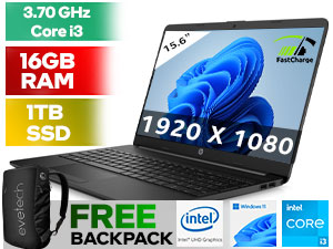 HP 15-dw3030ni 11th Gen Core i3 Laptop With 16GB RAM & 1TB SSD
