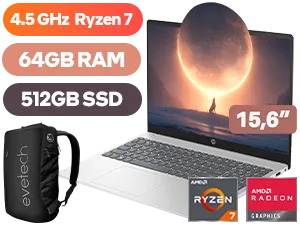 HP 15-fc0000ni Ryzen 7 Laptop With 64GB RAM