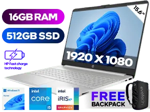 HP 15s-fq4009ni Laptop | 11th Gen Intel Core i5 | 16GB RAM | Evetech