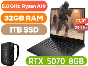 HP OMEN 17-db1005ni Ryzen AI 9 RTX 5070 Laptop