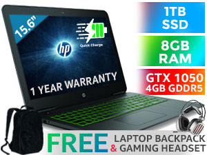 HP Pavilion 15 Core i7 GTX 1050 Laptop With 1TB SSD | Evetech