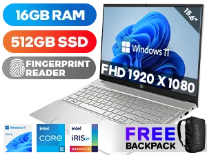 HP Pavilion 15-eg3002ni 7Z8S9EA 13th Gen Intel Core i5-1335U up to 4.60GHz Processor, 12MB Cache, 10x Cores, 12x Threads / 16GB DDR4 RAM / 512GB Ultra-Fast NVMe SSD / 15.6" FHD 1920x1080 Anti-glare IPS-level Micro-edge Display / Integrated Intel Iris Xe Graphics DirectX 12 Graphics / Windows 11 Home (64bit) / Fingerprint Reader / Realtek WiFi 6 Wireless LAN / Bluetooth 5.2 / HP Wide Vision 720p HD Camera with Integrated Dual Array Digital Microphones / 2x SuperSpeed USB Type-A / 1x USB Type-C / 1x HDMI / 1x Headphone and Microphone Audio Combo Jack / No DVD Drive Included / White Backlit Keyboard / HP Pavilion 15-eg3002ni 13th Gen Intel Core i5 laptop Deal