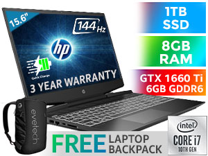 HP Pavilion Gaming 15 Core i7 GTX 1660 Ti Laptop 2C7C0EA With 1TB