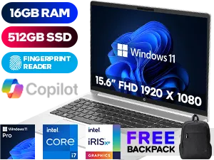 HP ProBook 450 G10 13th Gen Intel Core i7-1355U up to 5.00GHz Processor, 12MB Cache, 10x Cores, 12x Threads / 16GB DDR4 RAM / 512GB Ultra-Fast NVME SSD / 15.6" FHD 1920 x 1080 Anti-Glare Display / Integrated Intel Iris Xe Graphics, DirectX 12 Support / <span style="font-size: 20px; color: #00BFFF; font-weight: bold;">Windows 11 Professional (64bit)</span> / Intel Wi-Fi 6E AX211 Wireless LAN / Bluetooth 5.3 / 720p HD Web camera / 2x USB Type-A / 2x USB Type-C / 1x HDMI / 1x RJ-45 / Micro SD Card Reader / 1x Audio and Microphone Combo Jack / Finger Print Reader /  Full Size Spill Resistant Keyboard / FREE HP Wireless Mouse & HP Backpack / HP ProBook 450 G10 Intel Core i7 Laptop Deal