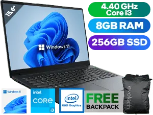 Lenovo IdeaPad 1 15IAU7 82QD0094FU 12th Gen Intel Core i3-1215U up to 4.40GHz Processor, 10MB Cache, 6x Cores, 8x Threads / 8GB DDR4 RAM / 256GB Ultra-Fast NVME SSD / 15.6" HD 1366x768 Anti-Glare Display / Integrated Intel UHD Graphics / No DVD Drive Included / Windows 11 Home (64bit) / HD 720p with Privacy Shutter Microphone / Bluetooth 5.0 / Dual Band 802.11ac Wireless LAN / 2x 1.5W Speaker With Dolby Audio / Headphone Audio & Microphone Combo Jack / 1x USB 2.0 / 1x USB Type-A / 1x USB Type-C / 1x HDMI / 1x SD Card Reader / Non-Backlit Keyboard / Lenovo IdeaPad 1 15IAU7 Core i3 Laptop Deal