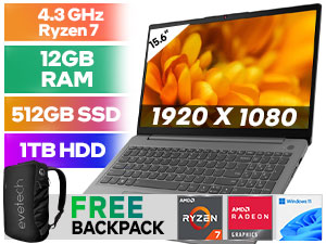 Lenovo IdeaPad 3 15ALC6 Ryzen 7 Laptop 82KU018SSA With 12GB RAM