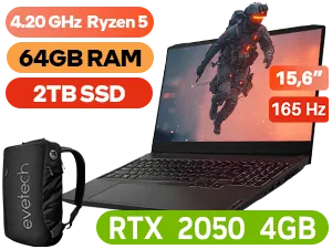 Lenovo IdeaPad Gaming 3 15ACH6 Ryzen 5 RTX 2050 Laptop With 64GB RAM & 2TB SSD