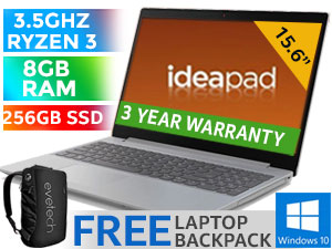 Lenovo Ideapad L340 AMD Ryzen 3 Laptop with 8GB RAM And 256GB SSD