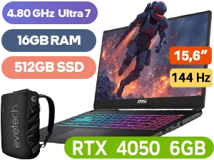 MSI Cyborg 15 AI A1VEK Intel Core Ultra 7 RTX 4050 Gaming Laptop