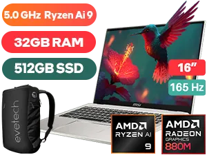 MSI Prestige A16 AI+ Ryzen AI 9 Laptop