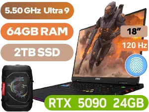 msi-raider-18-hx-ai-a2xwjg-core-ultra-9-285hx-rtx-5090-64gb-2tb - Image 1