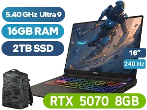 MSI VECTOR 16 HX AI A2XWGG Core Ultra 9 RTX 5070 Gaming Laptop With 2TB SSD - Image 1